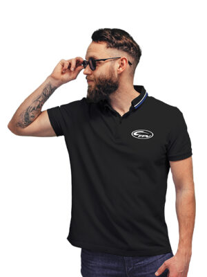 FPV Men's Black Polyester Polo