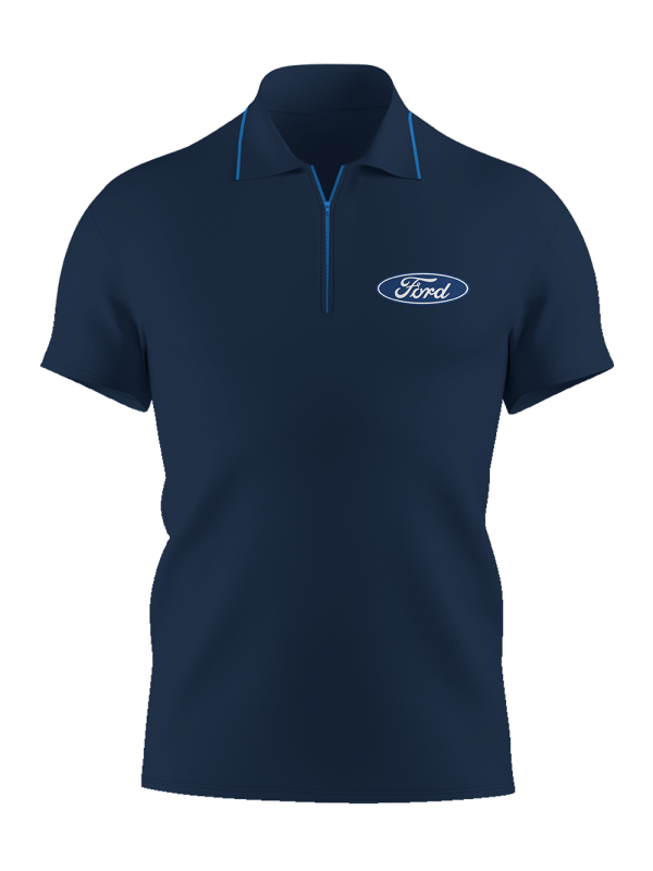 Ford Men's Navy Polyester Polo Shirt